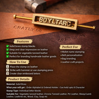 Alphabet Leather Stamp Set A-Z | Brass Letter Stamps for Leather Craft | Cratly