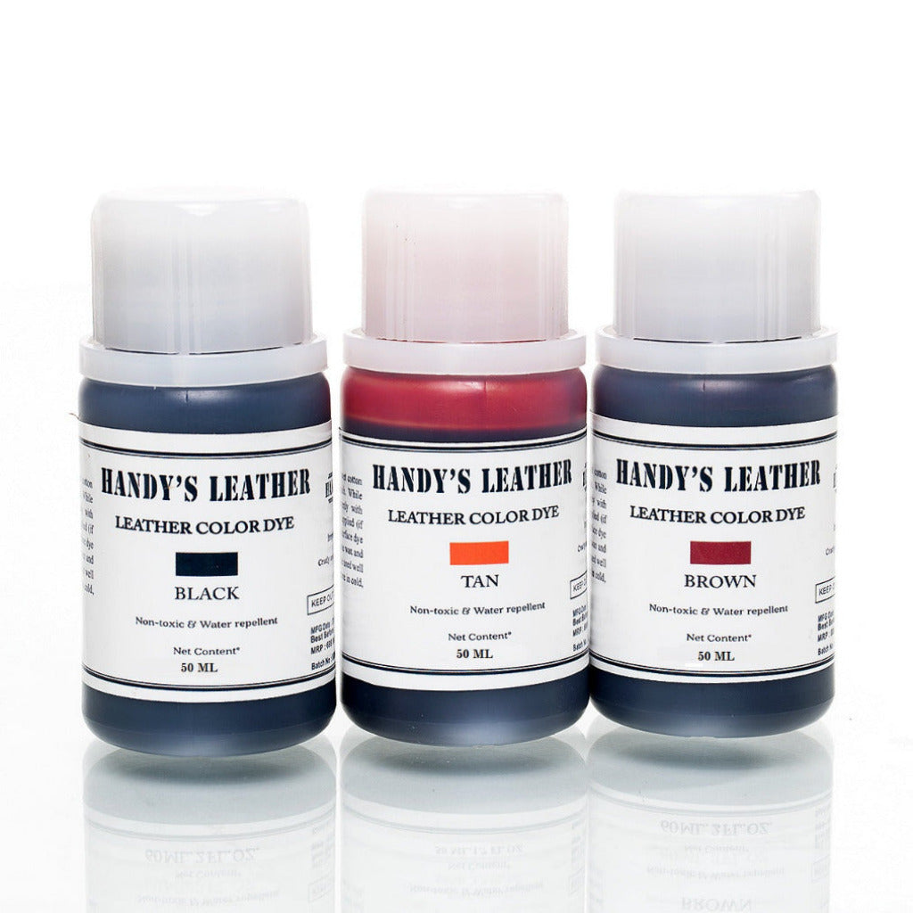 Leather Color Dye - Set of 3 (Black Brown & Tan)