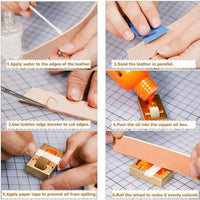 Leather Edge Roller Oil Painting Box with 1 Brass Rollers Leather Edge Processing Tool