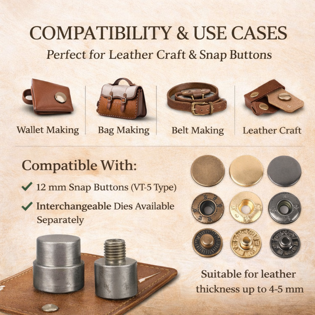 Snap Button Punch Machine (Optional Die Set)