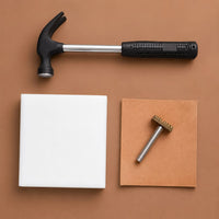 Brass Logo Stamp, Hammer Kit for Leather,Clay,Soap & Soft Wood Kit