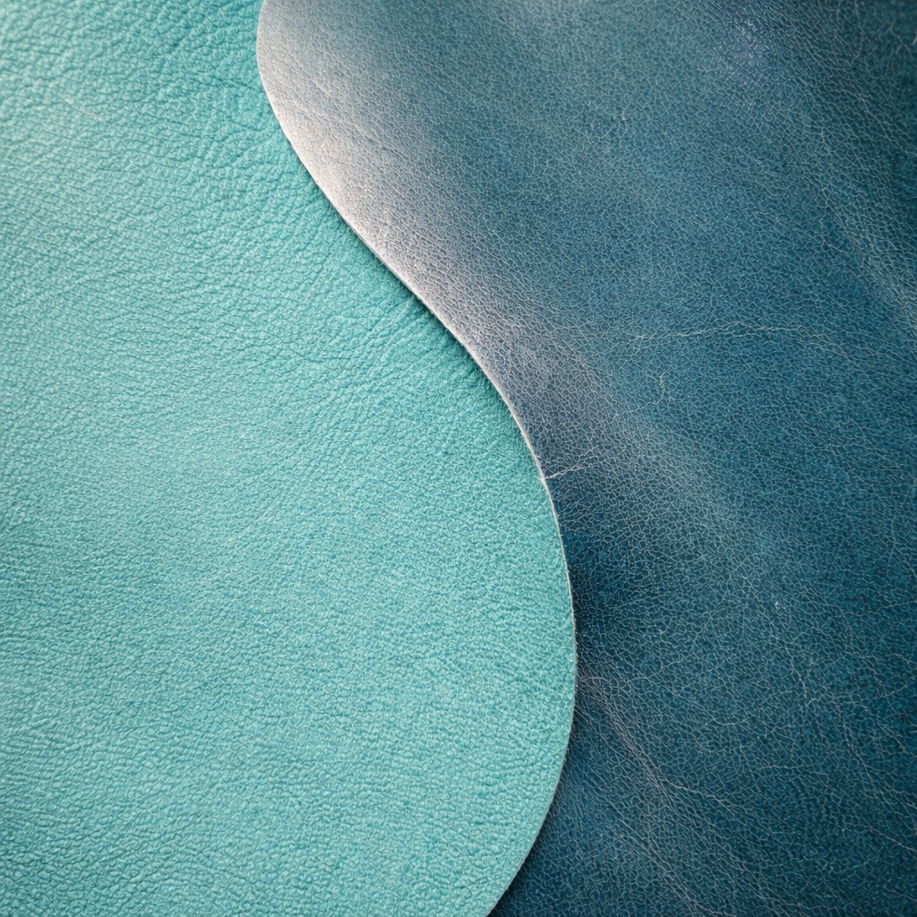 Ocean Teal Color Smooth Leather Sheet