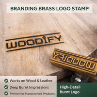 Custom Brass Logo Stamp for Wood Craft | Personalized Branding Stamp