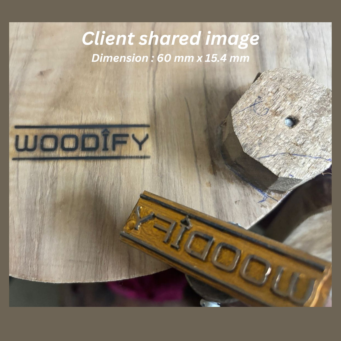 Custom Brass Stamp Logo Embossing on Wood