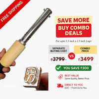 Electric Branding Iron for Beginners -Ideal for Practice, Sampling With Stamp Logo Combo