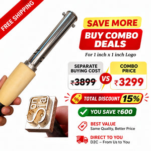 Electric Branding Iron for Beginners -Ideal for Practice, Sampling With Stamp Logo Combo