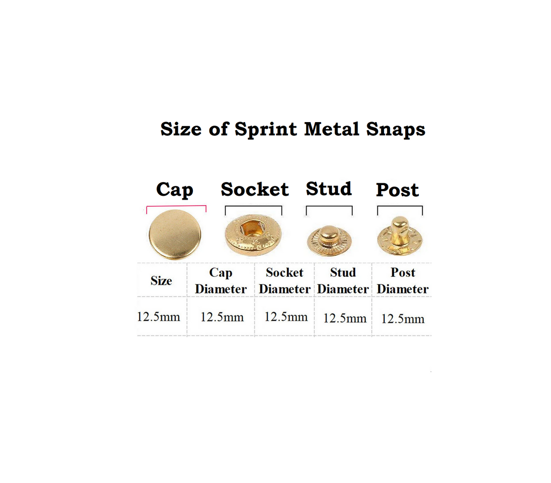 Brass Spring Metal Snaps Set of 50