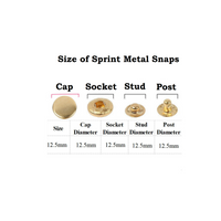 Brass Spring Metal Snaps Set of 50