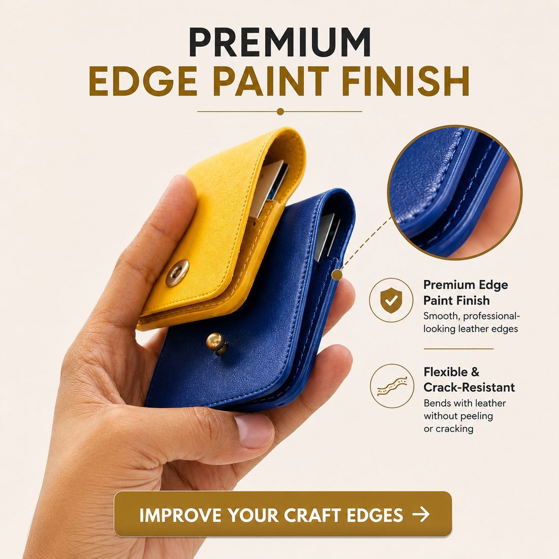 Leather Edge Color – Flexible Crack Resistant Edge Paint Set Of 10 Shades