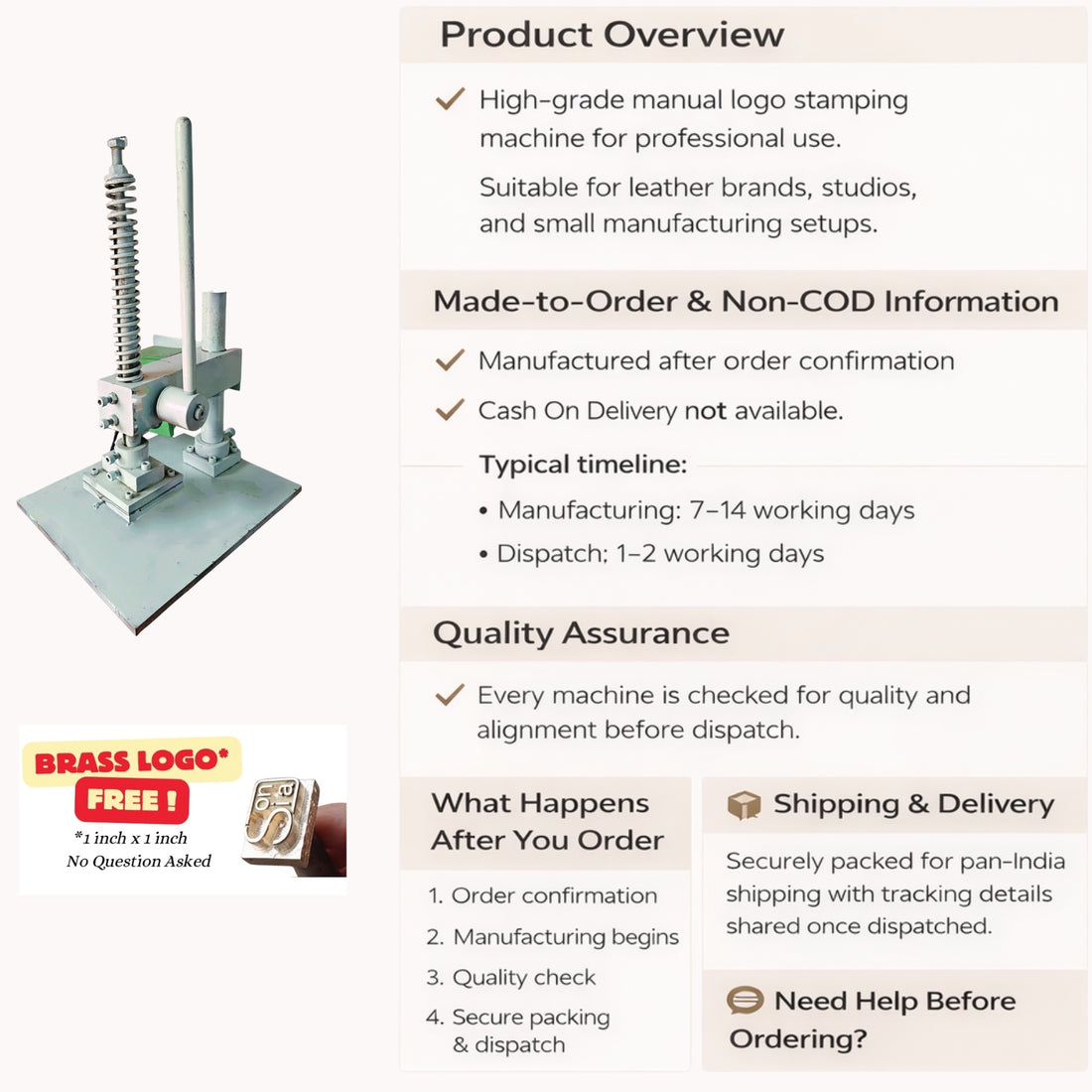 High Grade Manual Logo Stamping Machine