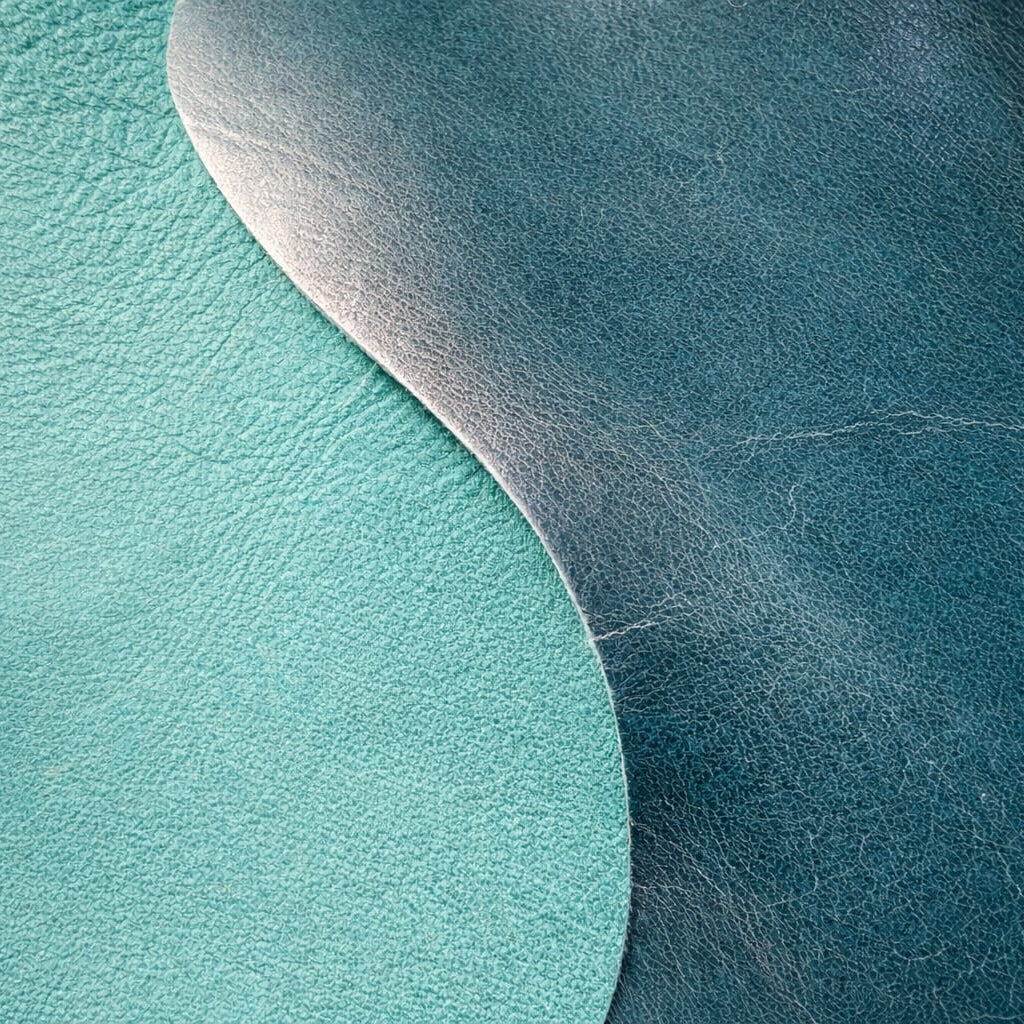 Ocean Teal Color Smooth Leather Sheet