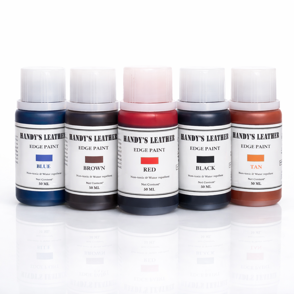 Leather Edge Color – Flexible Crack Resistant Edge Paint Set Of 5 ( Black Brown Tan Red Blue)