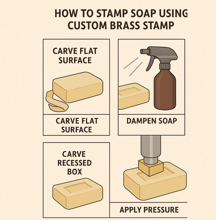 Custom Brass Stamp Logo Embossing on Soap