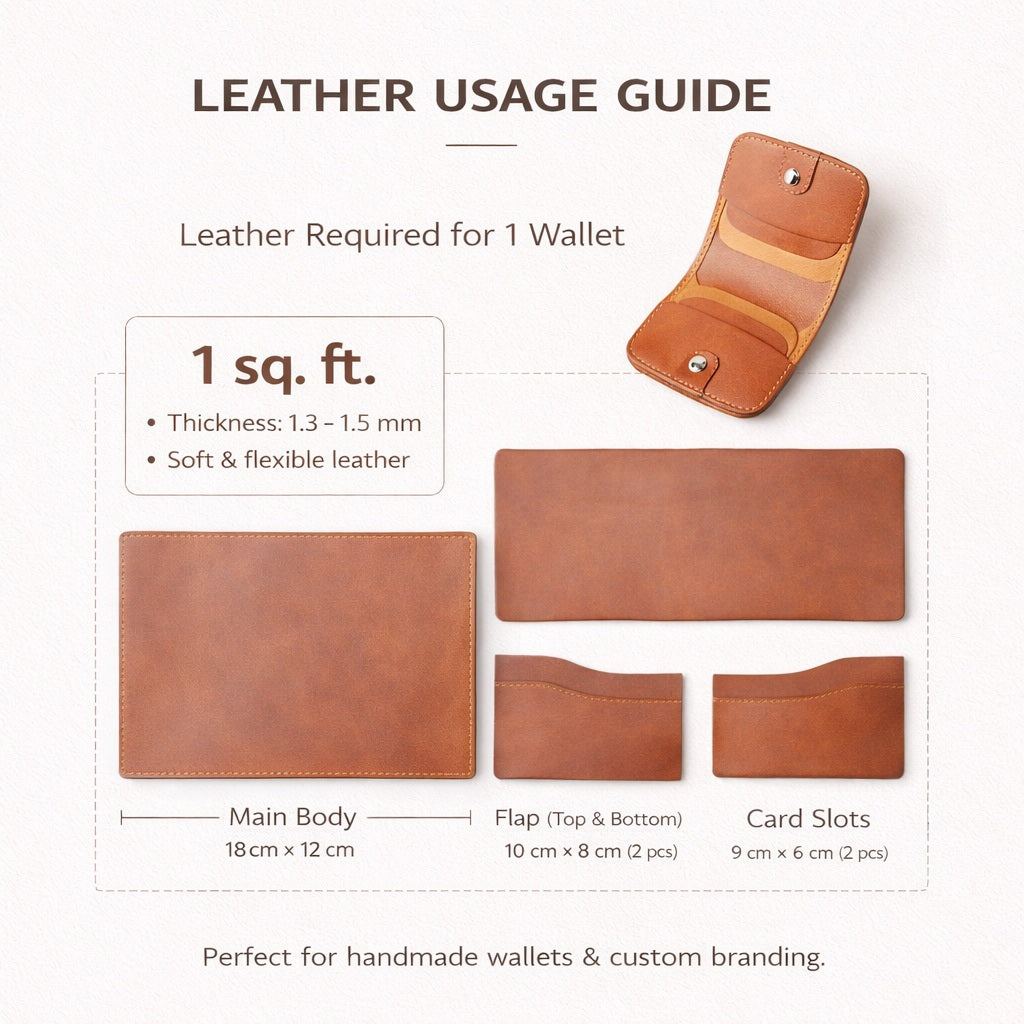 Bourbon Chrome Tanned Leather Sheet – Soft Finished Leather for Wallets, Bags & Leathercraft