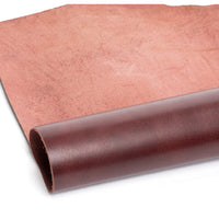 Wine color semi-hard leather sheet - Pre cut