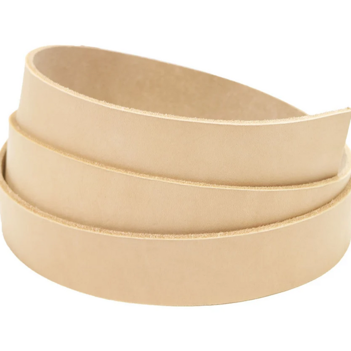 Veg tanned leather belt pre cut - Natural
